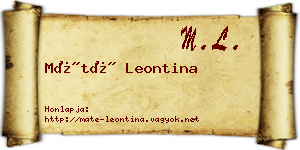 Máté Leontina névjegykártya